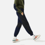 Women Lacoste V0ZN2552 Navy Blue Black R8P Badge Colorblock Trackpants - Image 2