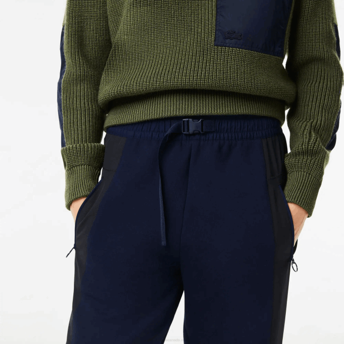 Women Lacoste V0ZN2552 Navy Blue Black R8P Badge Colorblock Trackpants - Image 4