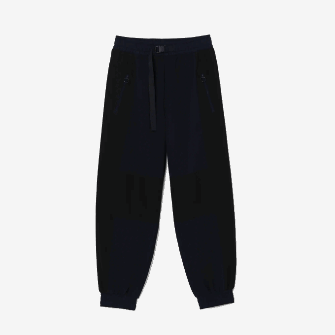 Women Lacoste V0ZN2552 Navy Blue Black R8P Badge Colorblock Trackpants - Image 5