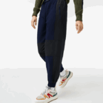 Women Lacoste V0ZN2552 Navy Blue Black R8P Badge Colorblock Trackpants - Image 7