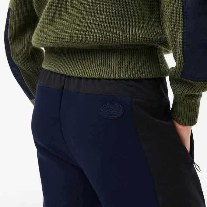 Women Lacoste V0ZN2552 Navy Blue Black R8P Badge Colorblock Trackpants - Image 8