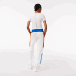 Women Lacoste V0ZN2553 White Blue Orange Blue RLM Badge Colorblock Trackpants - Image 3