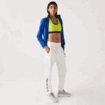 Women Lacoste V0ZN2554 White 70V Nautical Print Trackpants