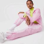 Women Lacoste V0ZN2555 Pink Z4H Nautical Print Trackpants - Image 2