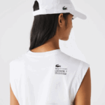 Women Lacoste V0ZN2558 White 001 SPORT Loose Fit Branded Coordinate T-Shirt - Image 2