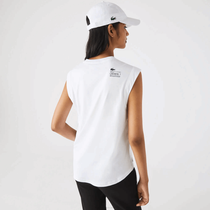 Women Lacoste V0ZN2558 White 001 SPORT Loose Fit Branded Coordinate T-Shirt - Image 3