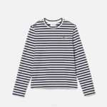 Women Lacoste V0ZN2559 Black/White HHW Striped Jersey Cotton T-Shirt - Image 5