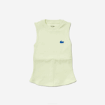 Women Lacoste V0ZN2560 Yellow 6GD SPORT Tight Fit Tennis T-Shirt - Image 4