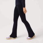 Women Lacoste V0ZN2561 Navy Blue 166 Seamless Ribbed Knit Leggings - Image 2