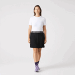 Women Lacoste V0ZN2563 White 001 Crew Neck Cotton Blend T-Shirt - Image 5