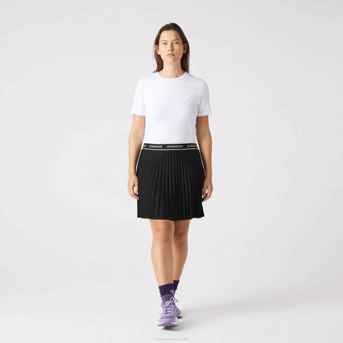 Women Lacoste V0ZN2563 White 001 Crew Neck Cotton Blend T-Shirt - Image 5
