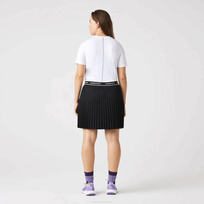 Women Lacoste V0ZN2563 White 001 Crew Neck Cotton Blend T-Shirt - Image 6