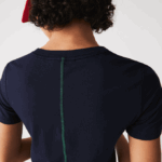 Women Lacoste V0ZN2564 Navy Blue 166 Crew Neck Cotton Blend T-Shirt - Image 3