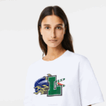 Women Lacoste V0ZN2567 White 001 Oversized Organic Cotton T-Shirt - Image 2