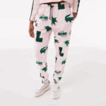 Women Lacoste V0ZN2569 Light Pink T03 Comic Print Trackpants - Image 2
