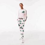 Women Lacoste V0ZN2569 Light Pink T03 Comic Print Trackpants