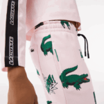 Women Lacoste V0ZN2569 Light Pink T03 Comic Print Trackpants - Image 6