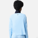 Women Lacoste V0ZN2571 Blue HBP Loose Fit Printed Band T-Shirt - Image 3