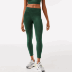 Women Lacoste V0ZN2573 Green D1R SPORT All-Over Print High-Waist Leggings - Image 2