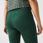 Women Lacoste V0ZN2573 Green D1R SPORT All-Over Print High-Waist Leggings - Image 3