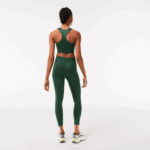 Women Lacoste V0ZN2573 Green D1R SPORT All-Over Print High-Waist Leggings - Image 4