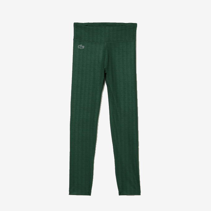 Women Lacoste V0ZN2573 Green D1R SPORT All-Over Print High-Waist Leggings - Image 5