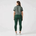 Women Lacoste V0ZN2573 Green D1R SPORT All-Over Print High-Waist Leggings - Image 8
