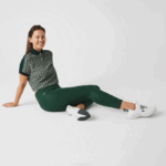 Women Lacoste V0ZN2573 Green D1R SPORT All-Over Print High-Waist Leggings - Image 9
