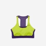 Women Lacoste V0ZN2576 Yellow Purple 5CY SPORT Color-Block Recycled Polyester Sports Bra - Image 4