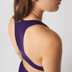 Women Lacoste V0ZN2576 Yellow Purple 5CY SPORT Color-Block Recycled Polyester Sports Bra - Image 8