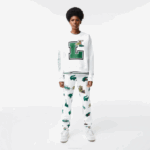 Women Lacoste V0ZN2578 White 001 Oversized Print And Branded Sweatshirt - Image 2