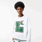 Women Lacoste V0ZN2578 White 001 Oversized Print And Branded Sweatshirt