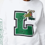 Women Lacoste V0ZN2578 White 001 Oversized Print And Branded Sweatshirt - Image 4