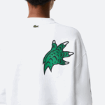 Women Lacoste V0ZN2578 White 001 Oversized Print And Branded Sweatshirt - Image 7