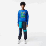 Women Lacoste V0ZN2579 Blue K1Q Oversized Print And Branded Sweatshirt - Image 2