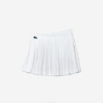 Women Lacoste V0ZN2582 White Green 737 SPORT Built-In Short Pleated Tennis Skirt - Image 5