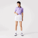 Women Lacoste V0ZN2582 White Green 737 SPORT Built-In Short Pleated Tennis Skirt - Image 6