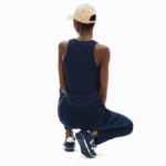 Women Lacoste V0ZN2588 Navy Blue 166 Sleeveless Scoopneck Top - Image 3
