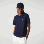Women Lacoste V0ZN2589 Navy Blue 166 Crew Neck Premium Cotton T-Shirt
