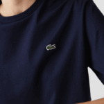 Women Lacoste V0ZN2589 Navy Blue 166 Crew Neck Premium Cotton T-Shirt - Image 6