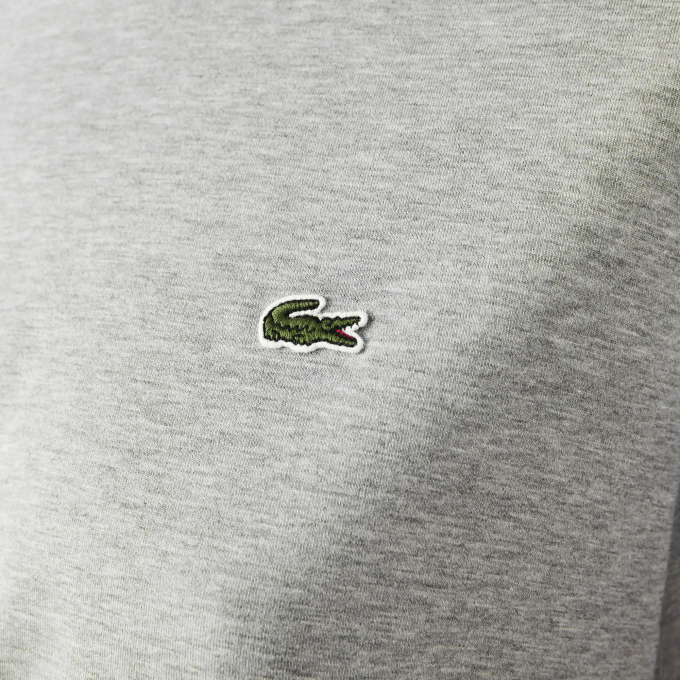Women Lacoste V0ZN2591 Grey Chine CCA Crew Neck Premium Cotton T-Shirt - Image 4