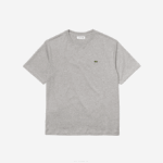 Women Lacoste V0ZN2591 Grey Chine CCA Crew Neck Premium Cotton T-Shirt - Image 5