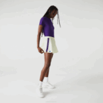 Women Lacoste V0ZN2592 Yellow Purple 4XK SPORT Built-In Short Tennis Skirt