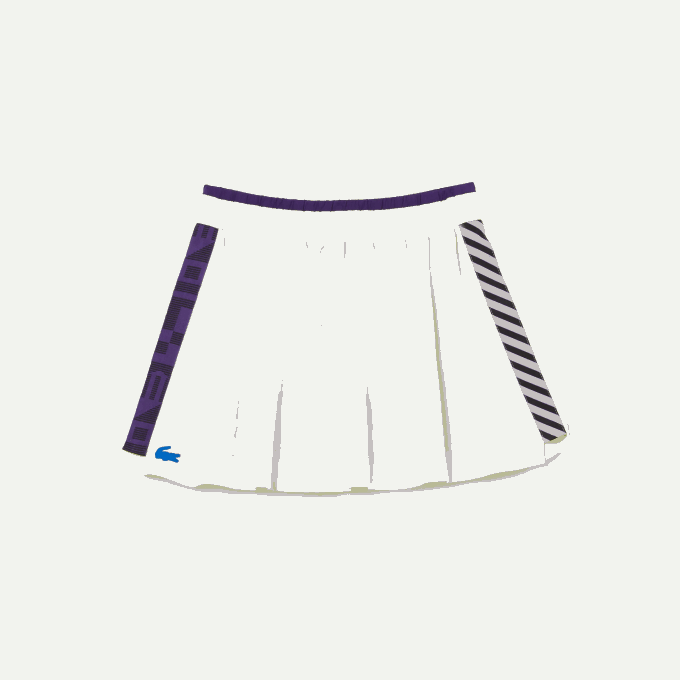 Women Lacoste V0ZN2592 Yellow Purple 4XK SPORT Built-In Short Tennis Skirt - Image 5