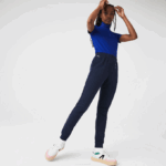 Women Lacoste V0ZN2593 Navy Blue 166 Lightweight Fleece Jogging Pants