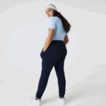 Women Lacoste V0ZN2593 Navy Blue 166 Lightweight Fleece Jogging Pants - Image 6