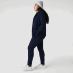 Women Lacoste V0ZN2593 Navy Blue 166 Lightweight Fleece Jogging Pants - Image 7