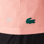 Women Lacoste V0ZN2596 Pink White Green QZC SPORT Breathable Houndstooth Patterned T-shirt - Image 4