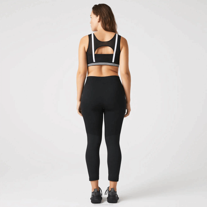 Women Lacoste V0ZN2597 Black C31 SPORT High-Waisted Second-Skin Leggings - Image 3