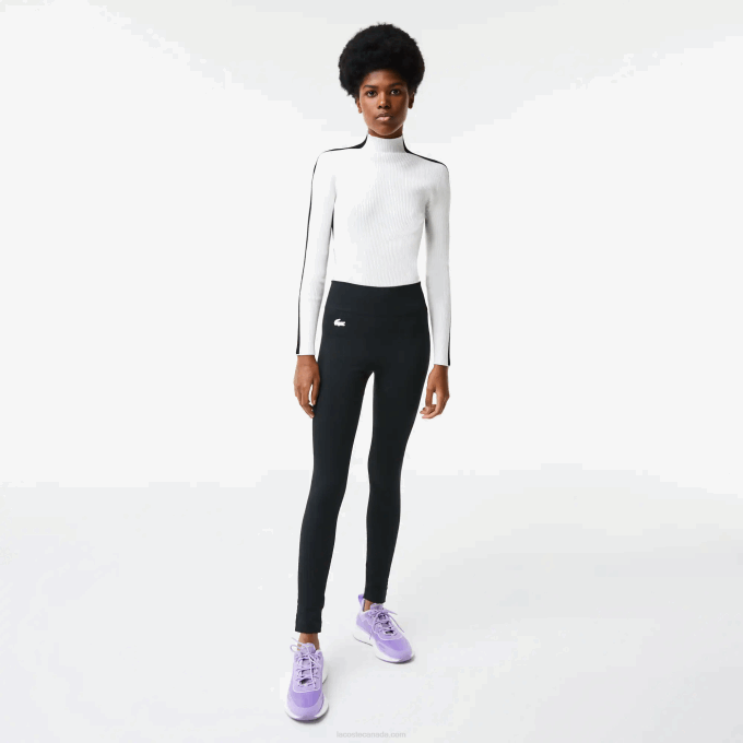 Women Lacoste V0ZN2597 Black C31 SPORT High-Waisted Second-Skin Leggings - Image 8